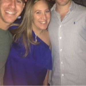 Milly blue/purple one shoulder top with ruffles